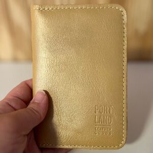 Portland leather - ‘Almost Perfect’ leather modern passport holder in Champagne
